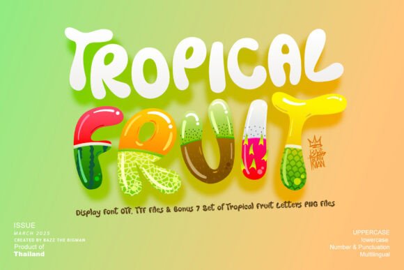 Tropical Fruit: A Vibrant Eco-Display Font for Creative Projects